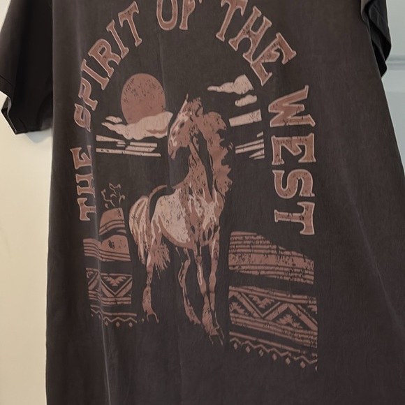 SHYANNE WM brown SHORT SLEEVE horse GRAPHIC BOYFRIEND TEE XXL plus-size - Picture 16 of 16